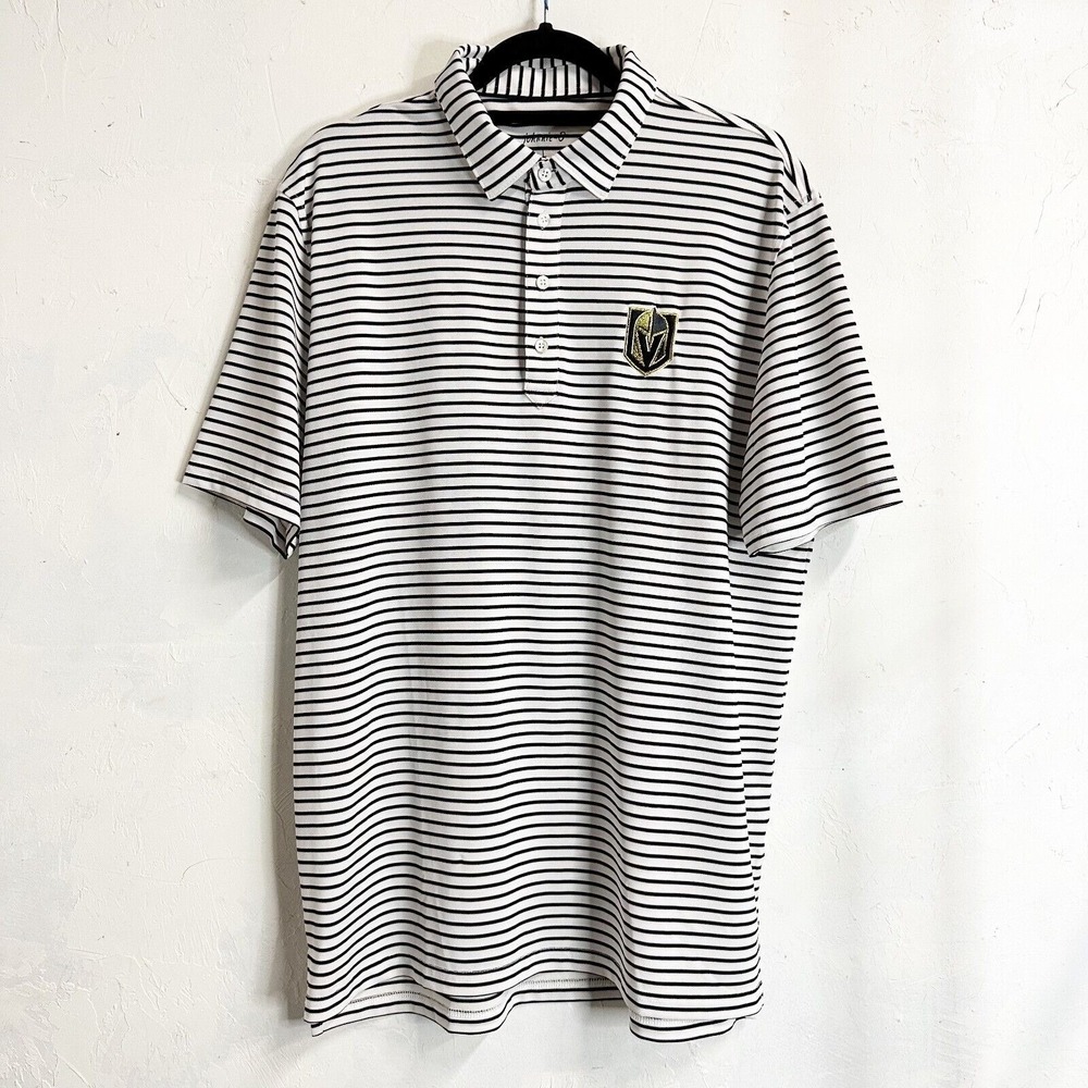 Johnnie O Short Sleeve Polo Golf Performance Striped Mens Large LV Knights Large